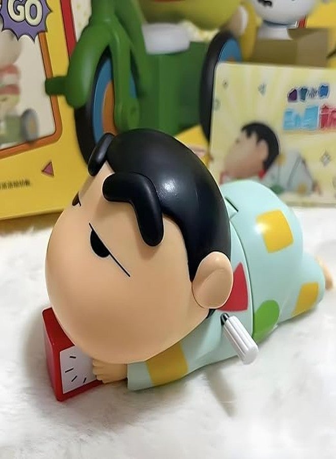 JAMBUVANTI Shinchan Manual Clockwork Toy Anime 5CM Character Styling Crawling Flat Push Children's Toy Moving Birthday Gift Figure - Image 3